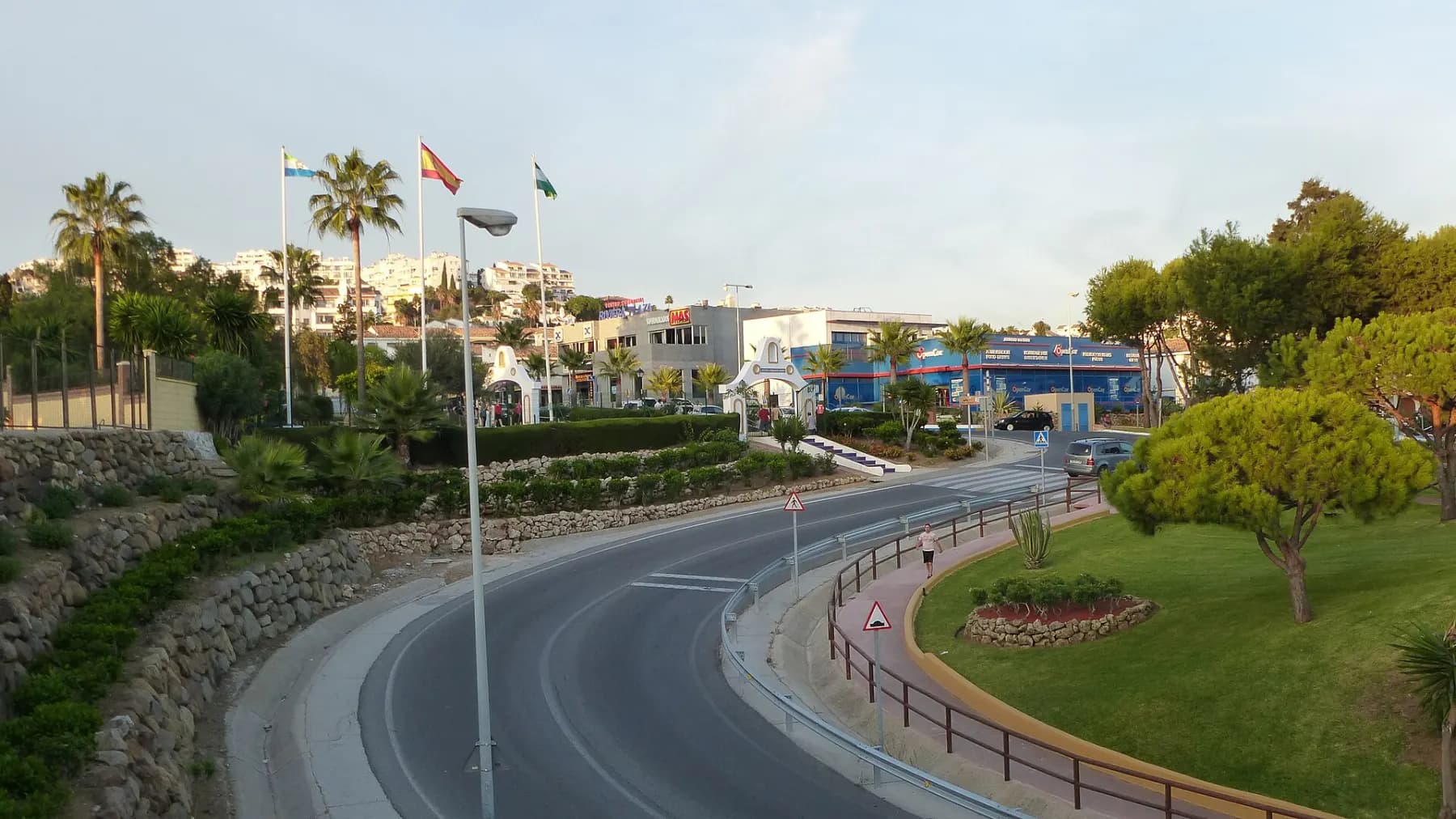 Road and roundabout at the entrance to Riviera del Sol, Mijas Costa