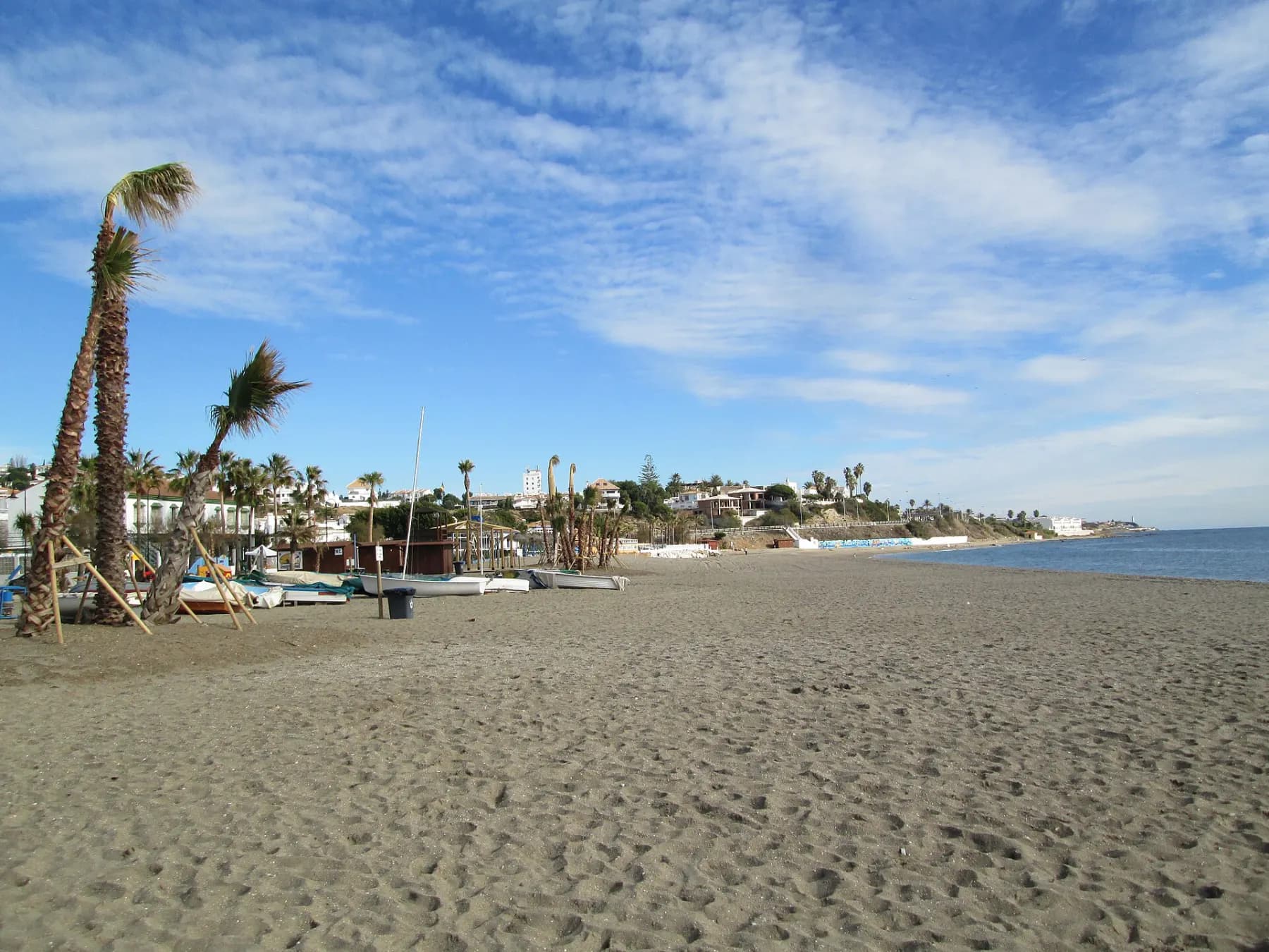 Playa de la Cala in Mijas on a sunny day